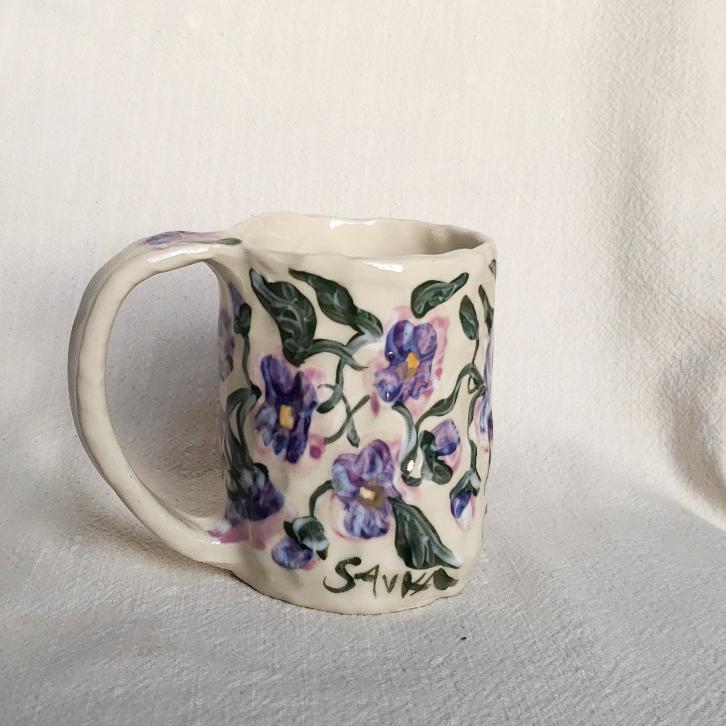 Tall Mug - Purple Pansy Season