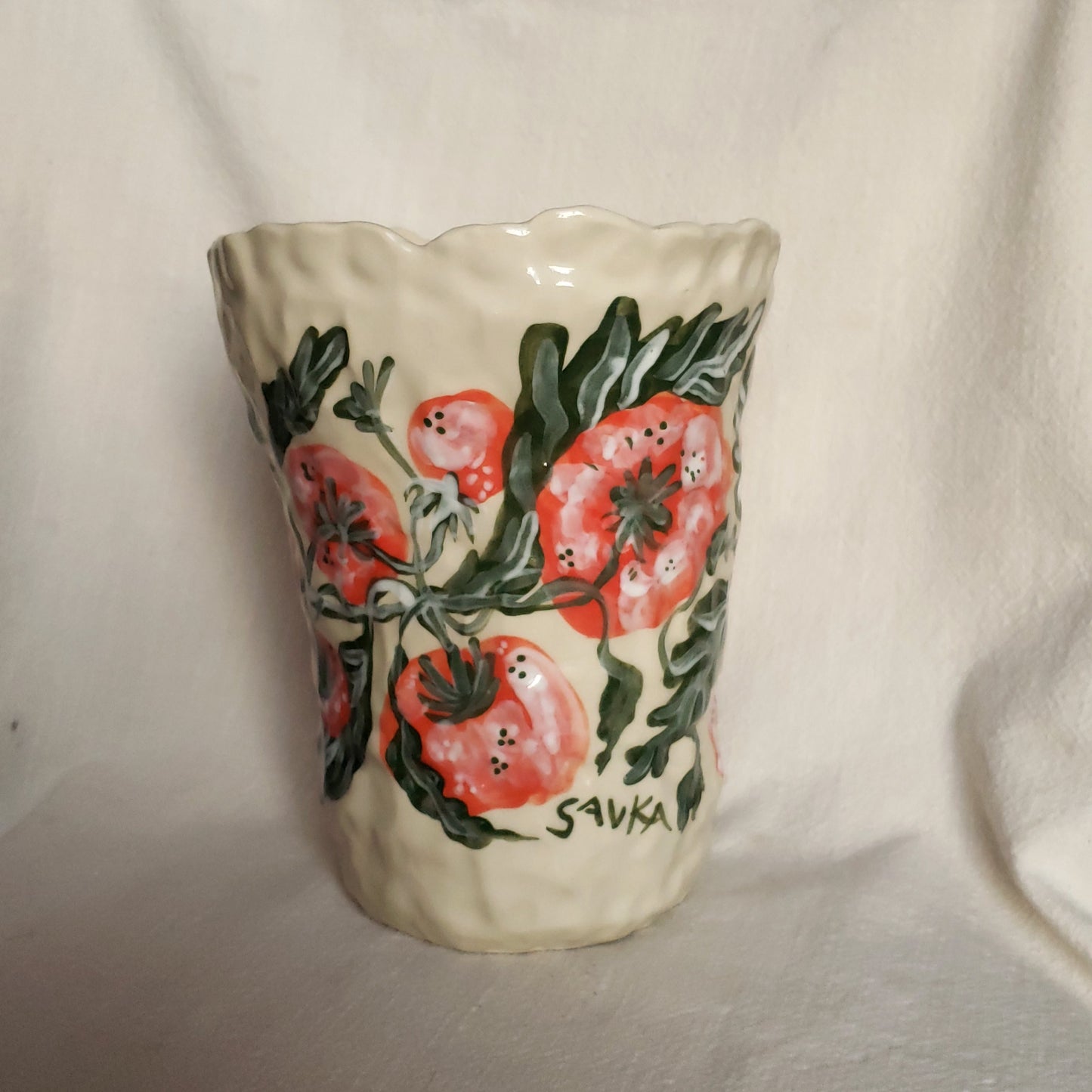 Vase / Utensil Holder - Heirloom Tomato Season