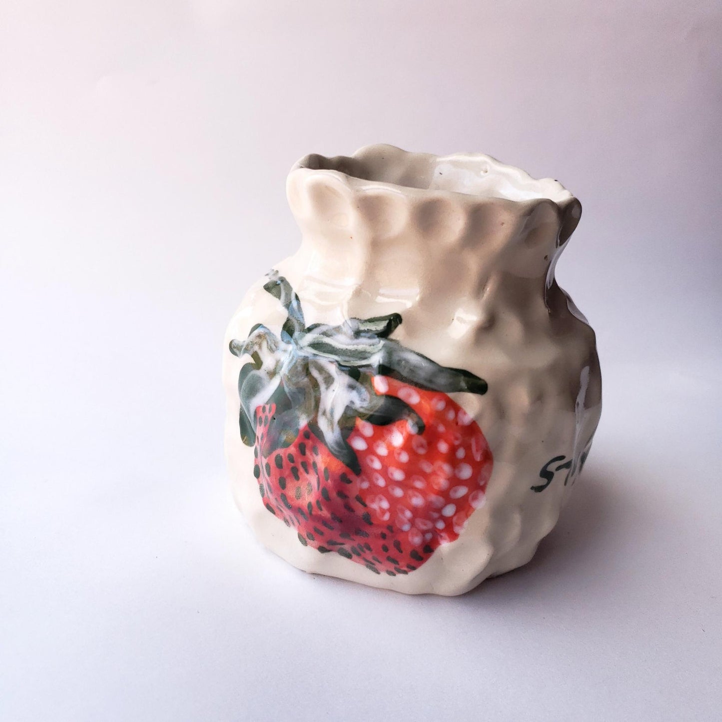 Coil-built Vase - Strawberry Portraits