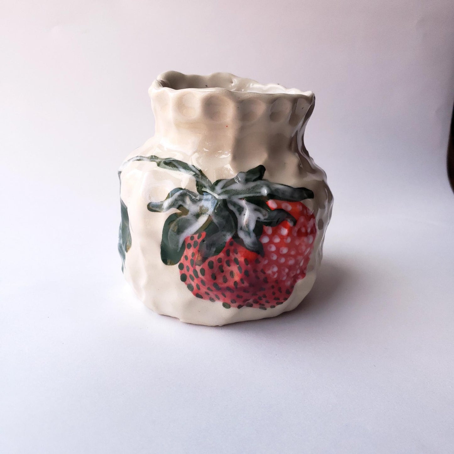 Coil-built Vase - Strawberry Portraits