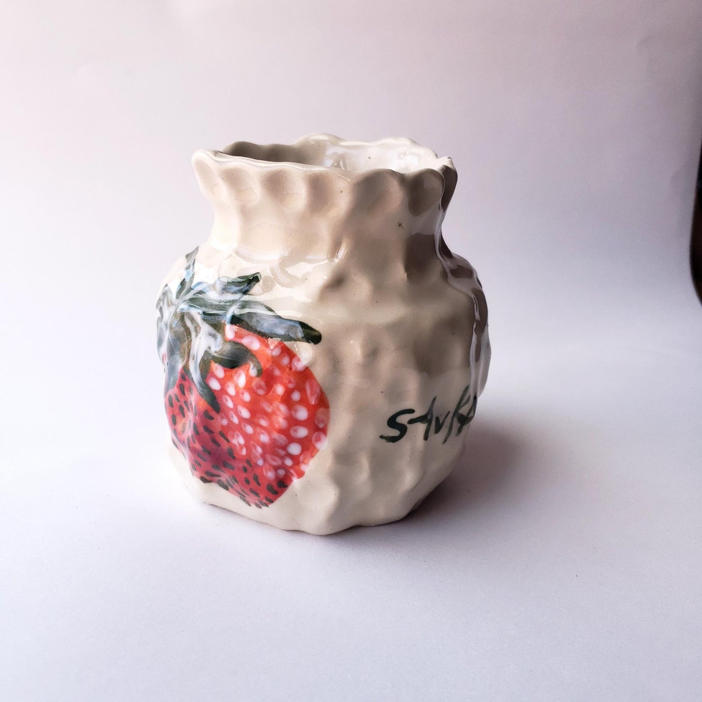 Coil-built Vase - Strawberry Portraits