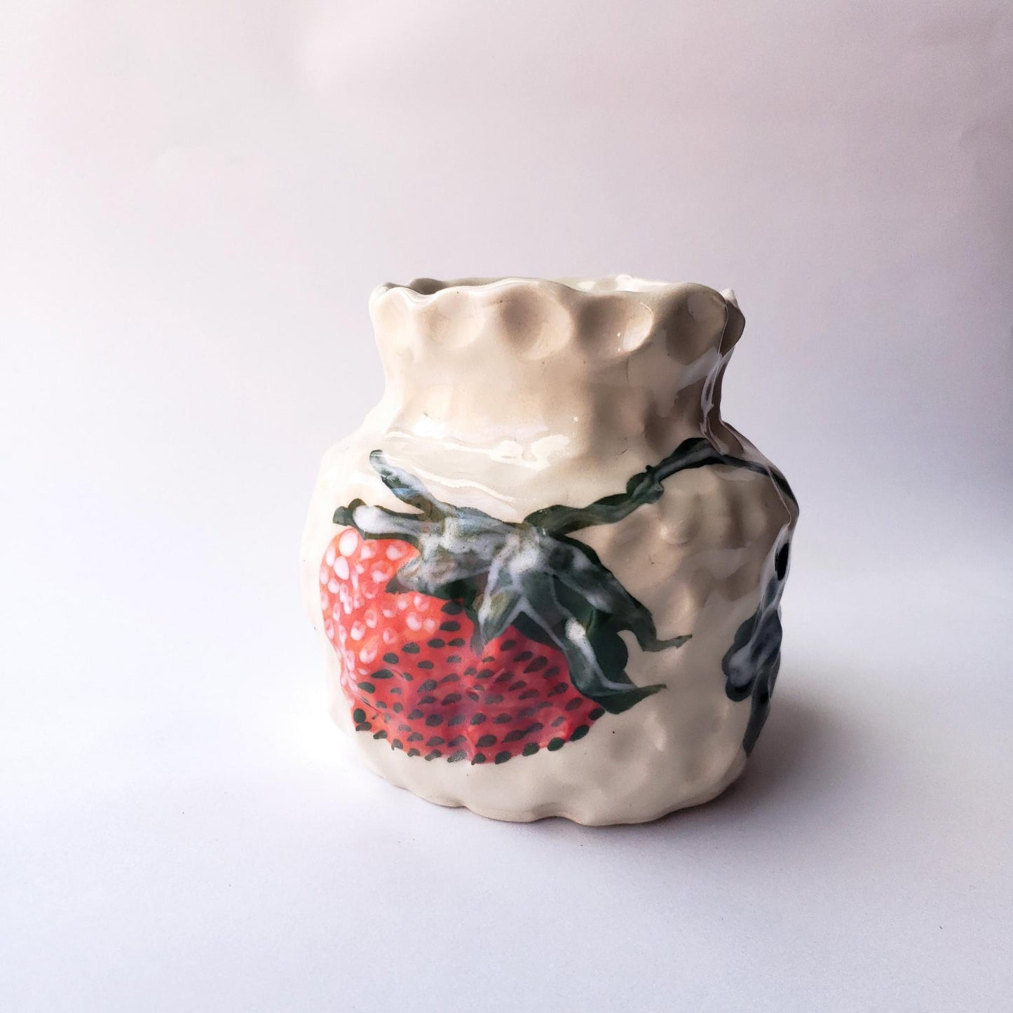 Coil-built Vase - Strawberry Portraits